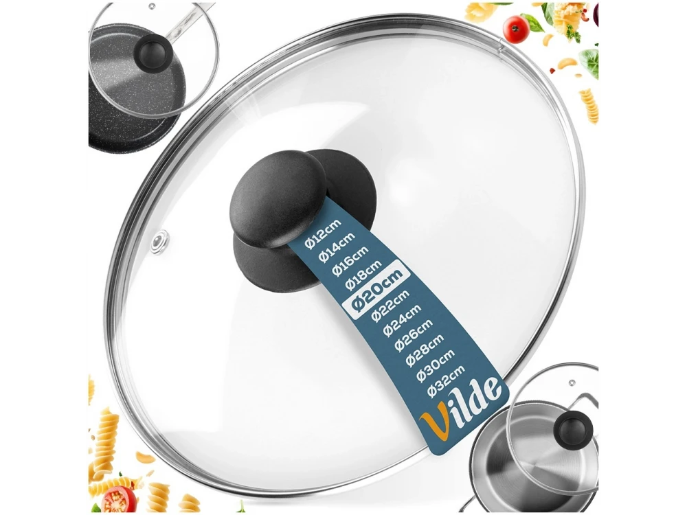 Vilde Glass Lid 20cm for Pots & Pans – Heat Resistant, Steam Vent, Stainless Rim – view 9