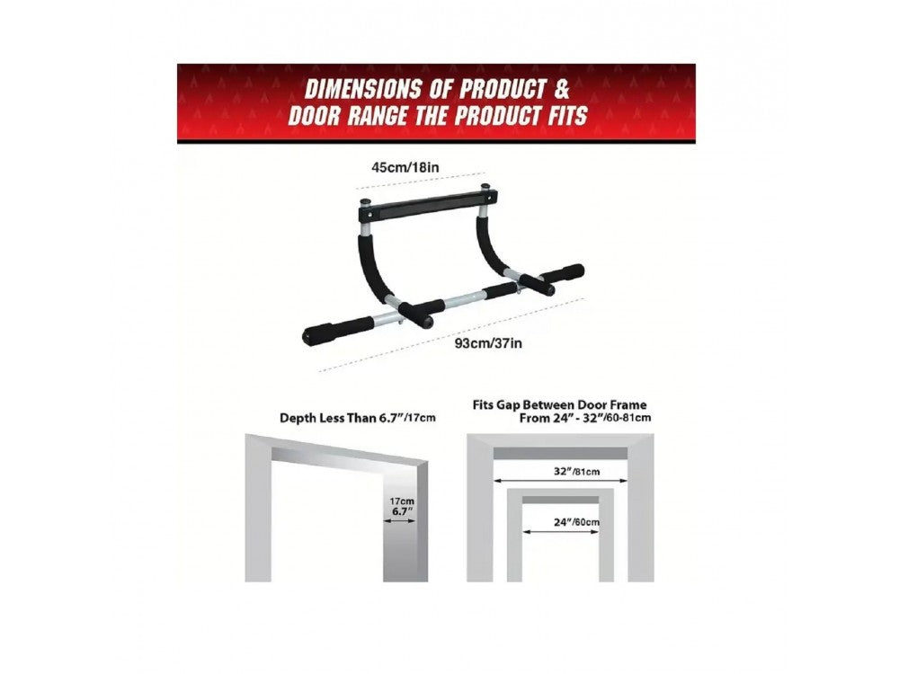 AJ Pull Up Bar Doorway – Up to 130kg, Black – view 9