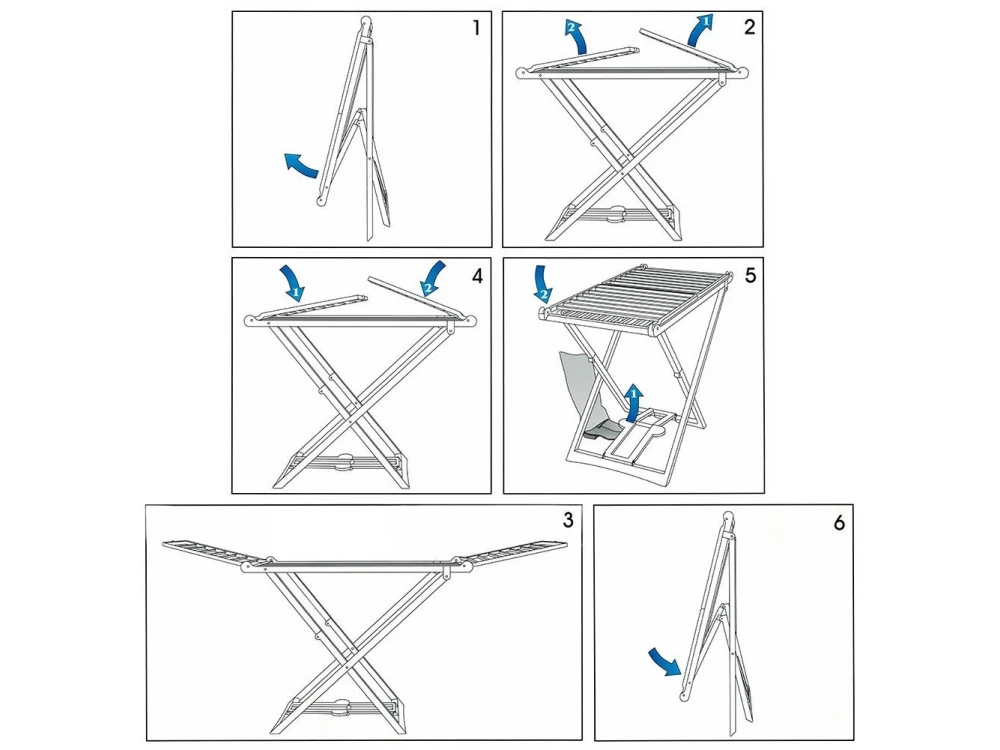 ProGarden XXL Folding Floor Drying Rack 208cm Hanging Length – Black – view 9