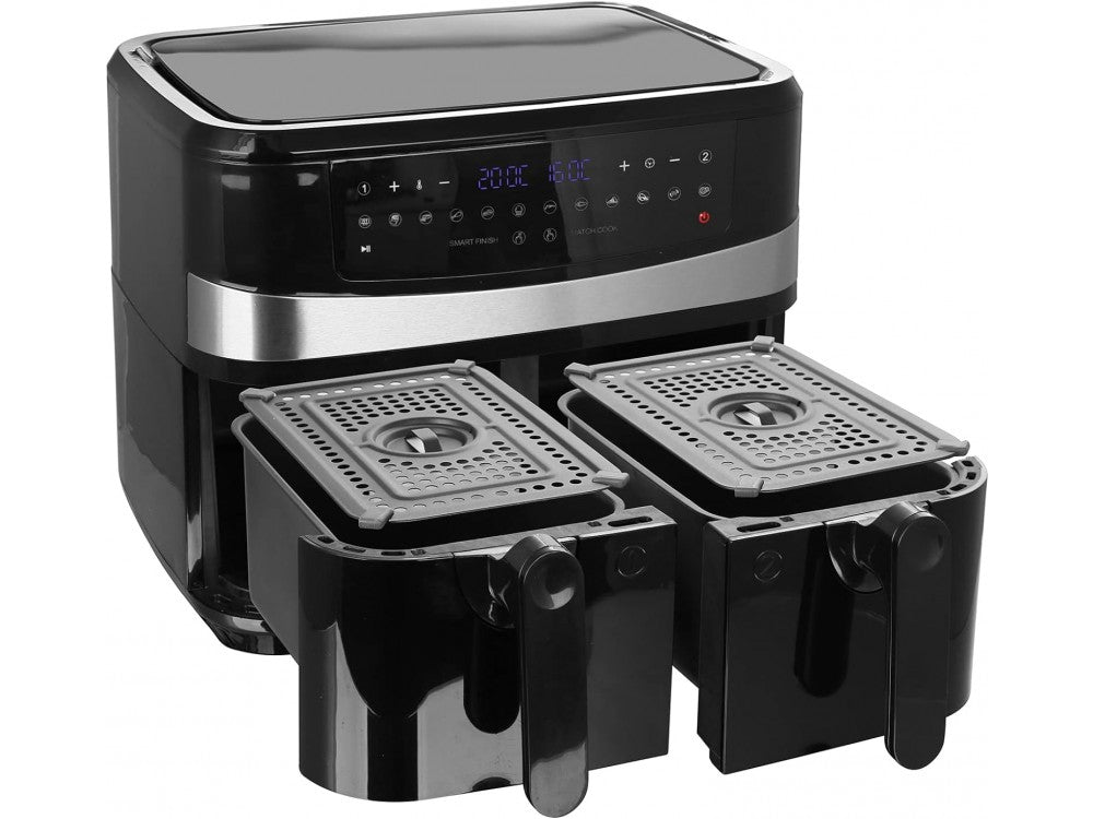 Emerio Double Air Fryer XXL 2400W 2×4.5L with 12 Preset Menus and Smart Finish – Black – view 9