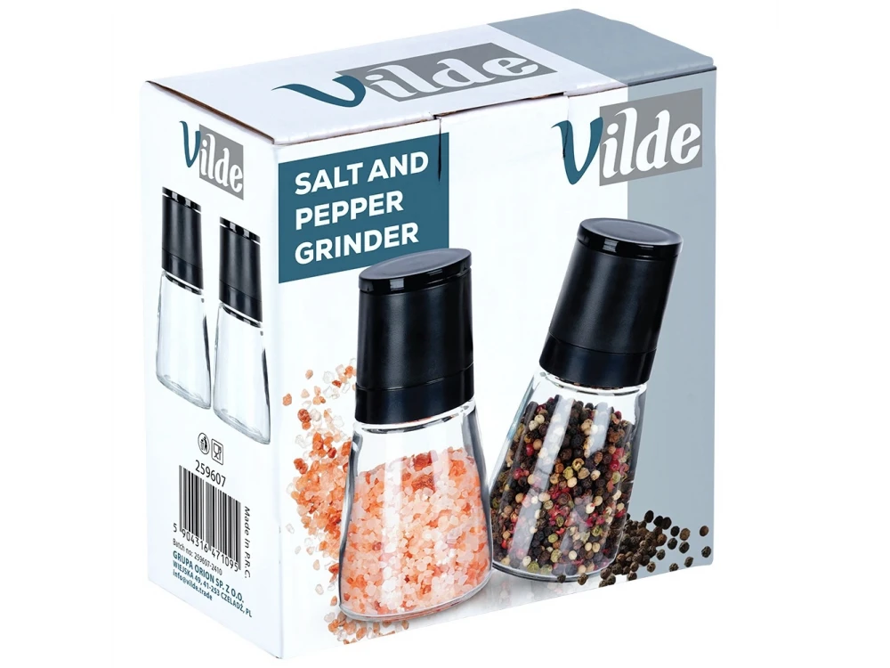Vilde Manual Spice Mill Set of 2 Glass Body 13.3cm – Ceramic Grinder – view 9