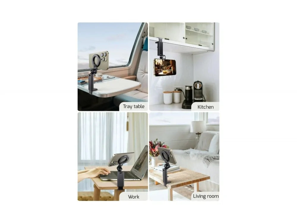 Swissten Universal MagSafe Holder – Magnetic Phone Mount with Adjustable Clamp up to 35mm, Black – view 9