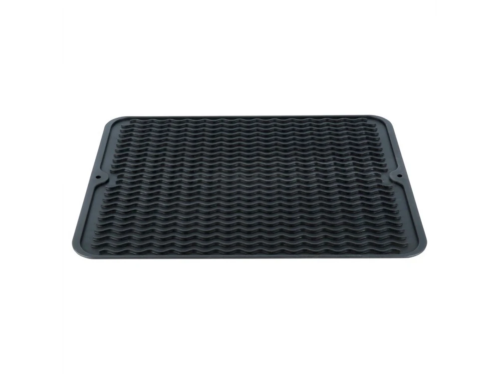 Vilde Silicone Dish Drying Mat 40x30cm – Roll-Up, Drainage Grooves, Black – view 9