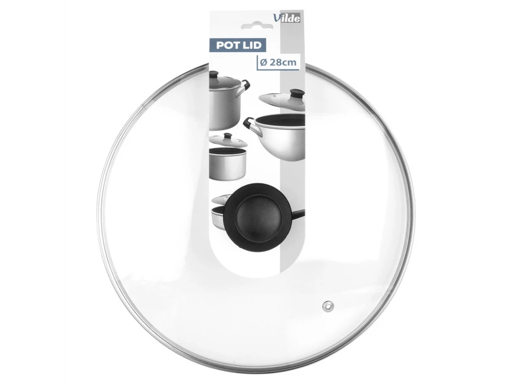 Vilde Glass Lid 28cm for Pots & Pans – Heat Resistant, Steam Vent, Stainless Rim – view 9