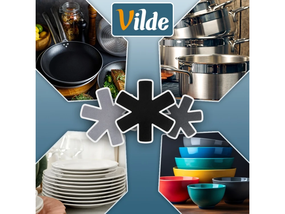Vilde Pan Protector Felt Set 6-Pack – 3 Sizes for Cookware Stacking – view 9