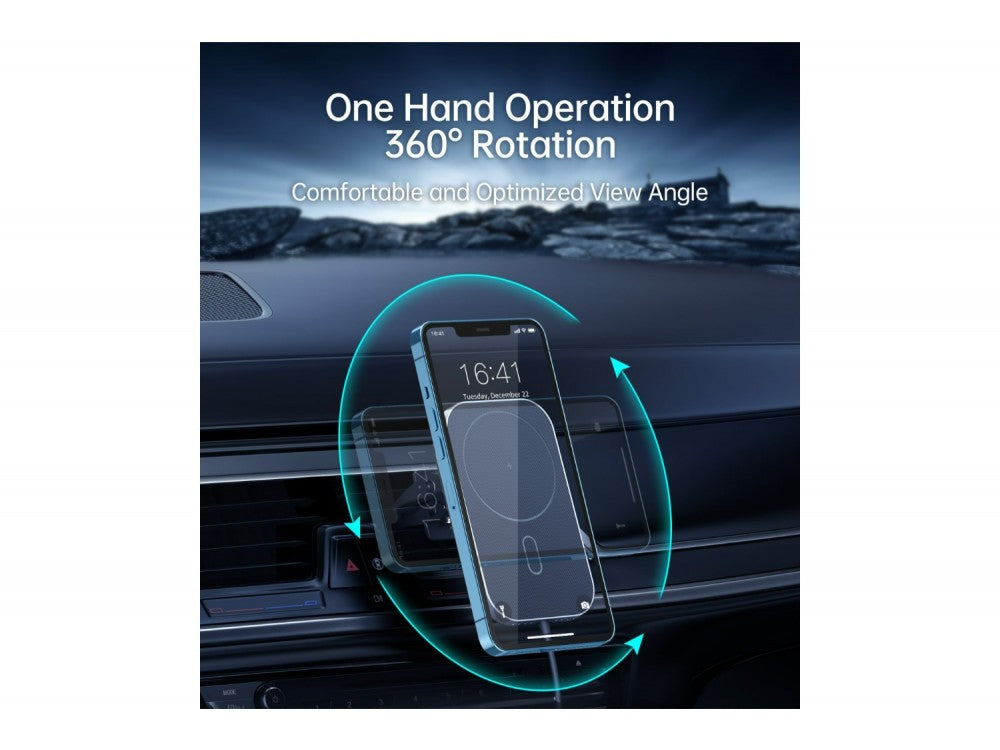 Swissten 2-in-1 Magnetic Car Holder with MagSafe Wireless Charging 15W – Vent Mount, Black – view 10