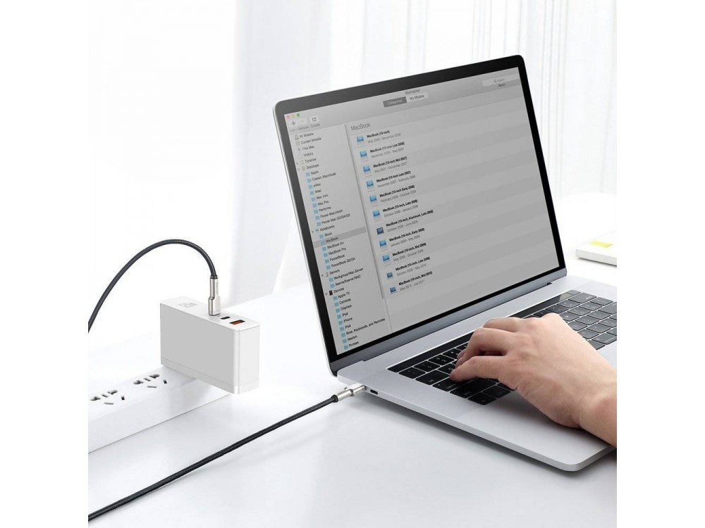 Baseus Cafule Metal USB-C to USB-C Cable 5A 100W 2m – Braided, Black/Grey – view 10