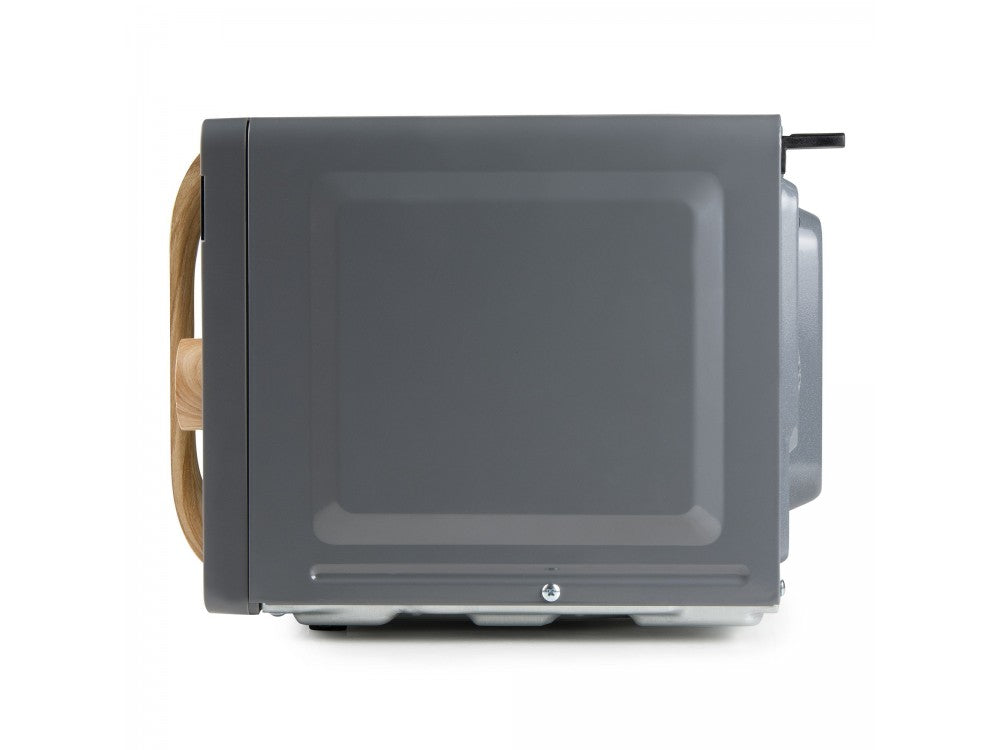 DOMO Wood You Solo Microwave Oven 20L 700W – Mirror Glass, Wood-Look, Matt Grey – view 10