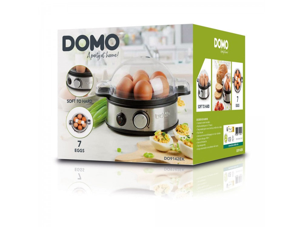 DOMO Egg Boiler 7-Egg 400W – 3 Hardness Levels, Audio Alert, Inox – view 10