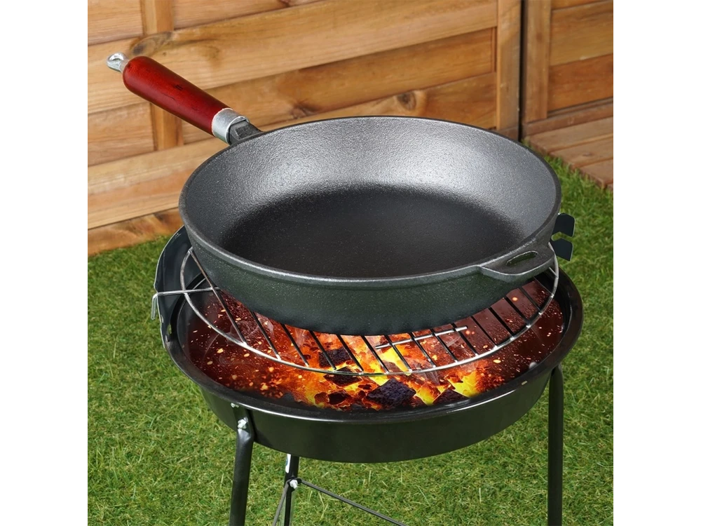 Vilde Premium Cast Iron Skillet 28 cm – Removable Wood Handle, Stovetop-to-Oven – view 10