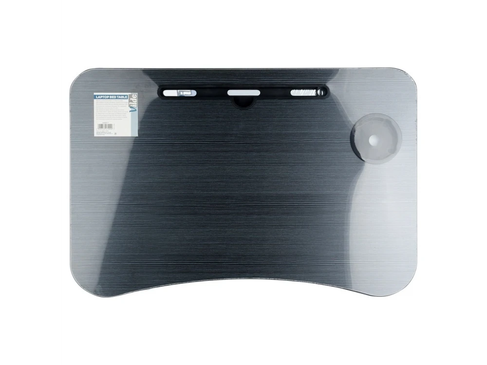 Vilde Laptop Desk with Cup & Tablet Holder – Portable Lap Tray, Grey – view 10