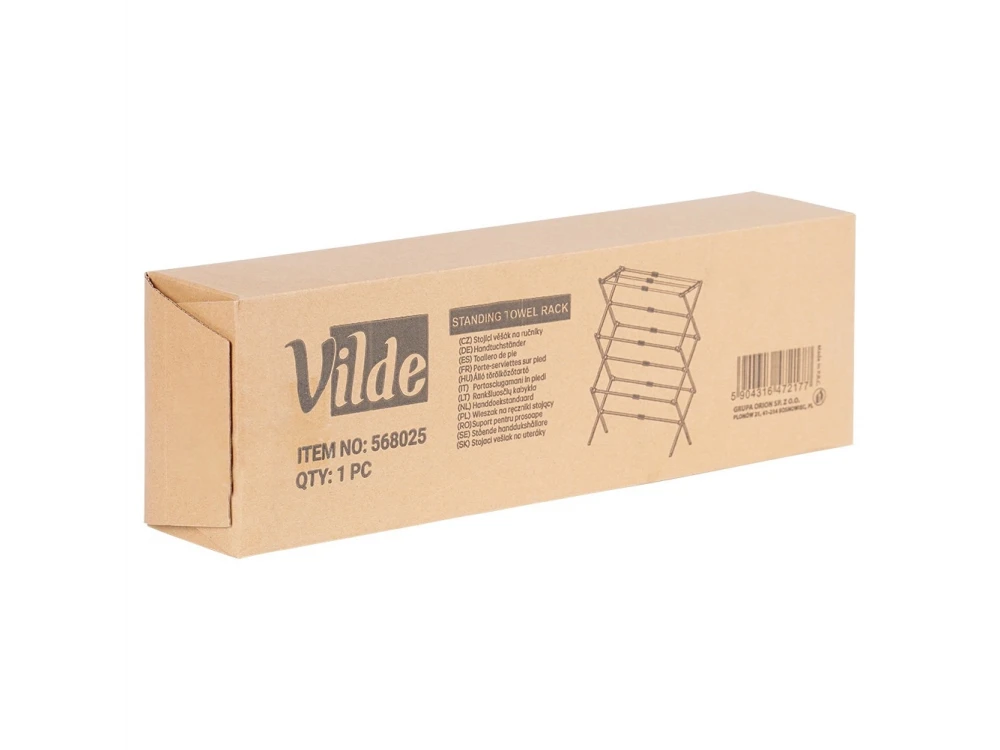 Vilde Vertical Folding Floor Drying Rack 3-Tier 47-78×94cm – Metal, Black – view 10