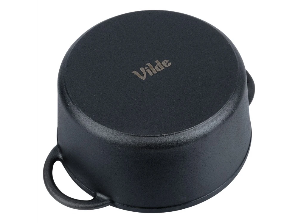 Vilde Cast Iron Pot with Lid 26cm – 5L Dutch Oven, Black – view 10