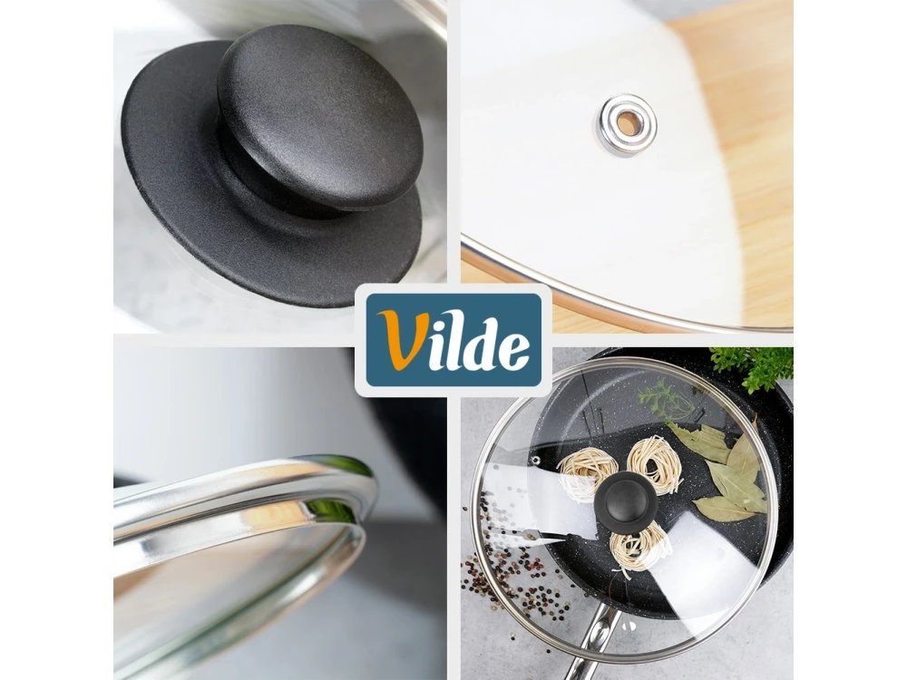Vilde Glass Lid 30cm for Pots & Pans – Heat Resistant, Steam Vent, Stainless Rim – view 10