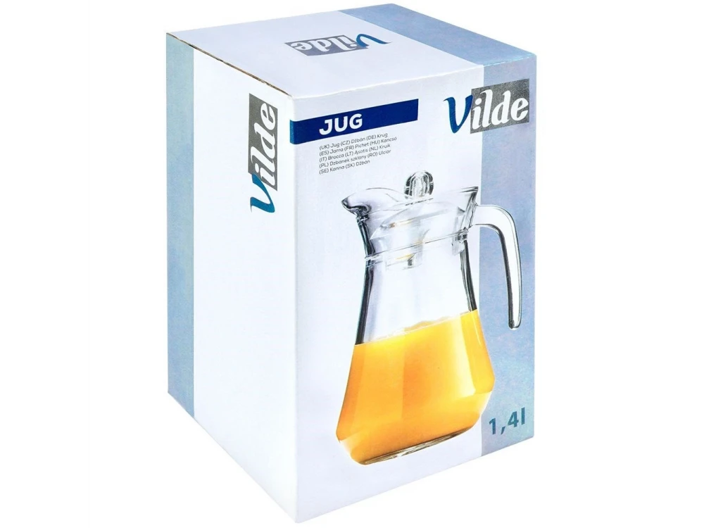 Vilde Glass Serving Pitcher 1400ml – With Lid, Dishwasher Safe – view 11