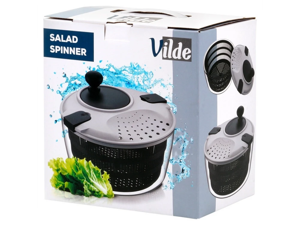 Vilde Premium Manual Salad Spinner 26cm 4L – Grey – view 11