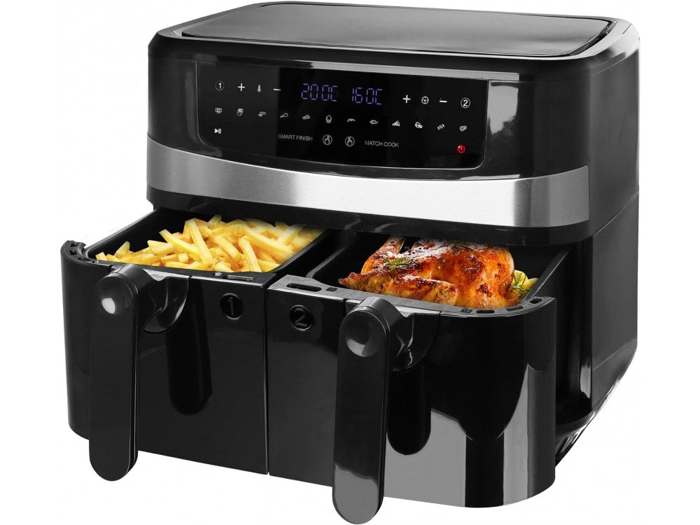 Emerio Double Air Fryer XXL 2400W 2×4.5L with 12 Preset Menus and Smart Finish – Black – view 11