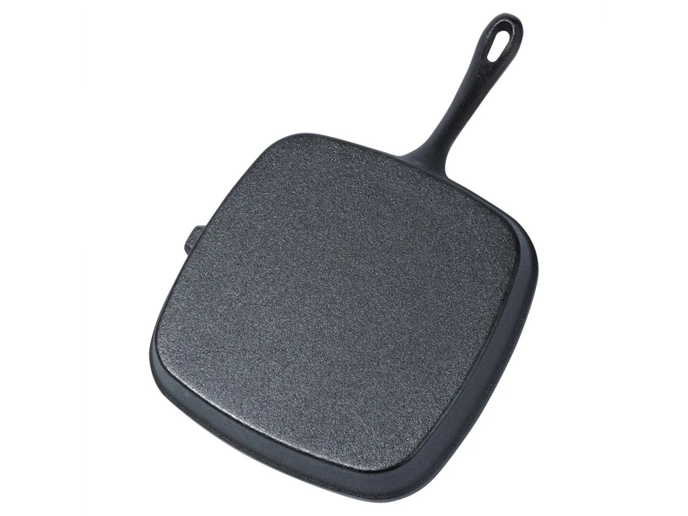 Vilde Premium Cast Iron Grill Pan 24 cm – Ridged Square Pan, Silicone Handle Grip – view 11