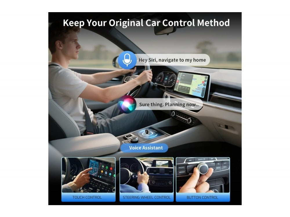 Swissten Wireless CarLink Adapter – Apple CarPlay & Android Auto, Bluetooth 5.3, Wi-Fi 5.8GHz – view 11