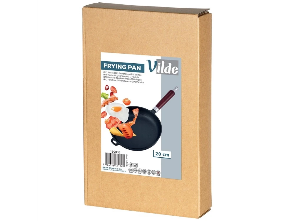 Vilde Premium Cast Iron Skillet 20 cm – Wood Handle, All-Hob Compatible – view 12
