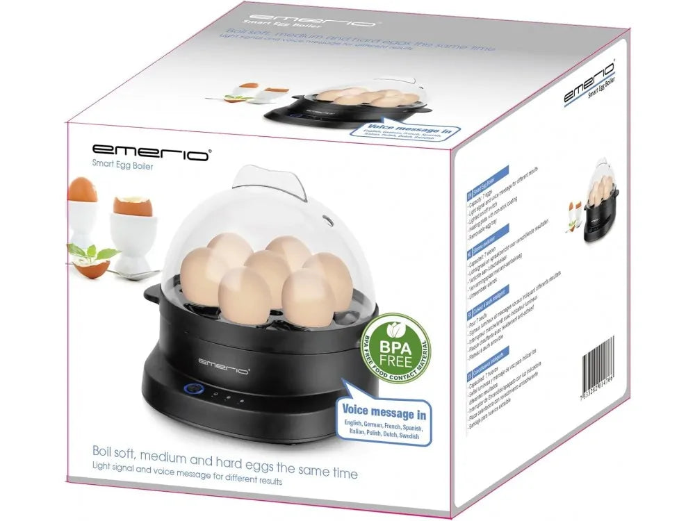 Emerio Smart Egg Boiler 7-Egg 350W – 3 Hardness Levels, Voice Alerts, Black – view 12