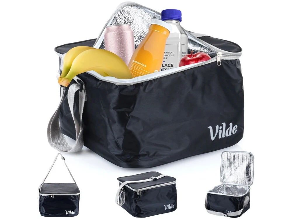 Vilde Cooler Bag 18L Insulated Shoulder Bag – Waterproof, 31×32×20cm, Black – view 12