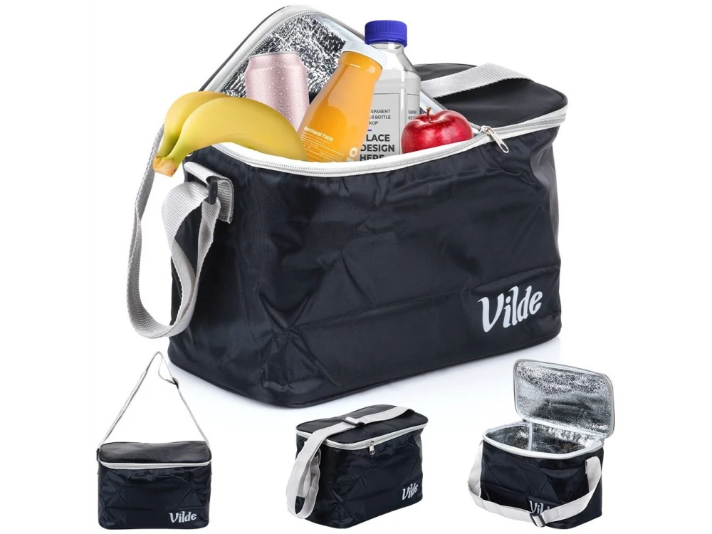 Vilde Cooler Bag 10L Insulated Shoulder Bag – Waterproof, 31×17.5×20cm, Black – view 12