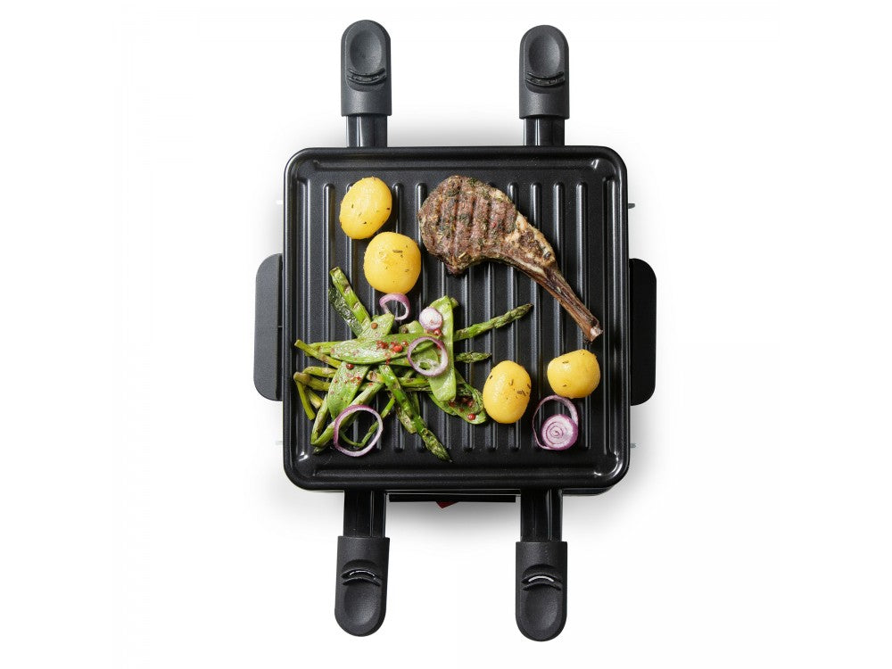 DOMO Just Us Raclette Grill DO9147G – 600W Cast Iron, 4 Pans, PFAS-Free – view 12