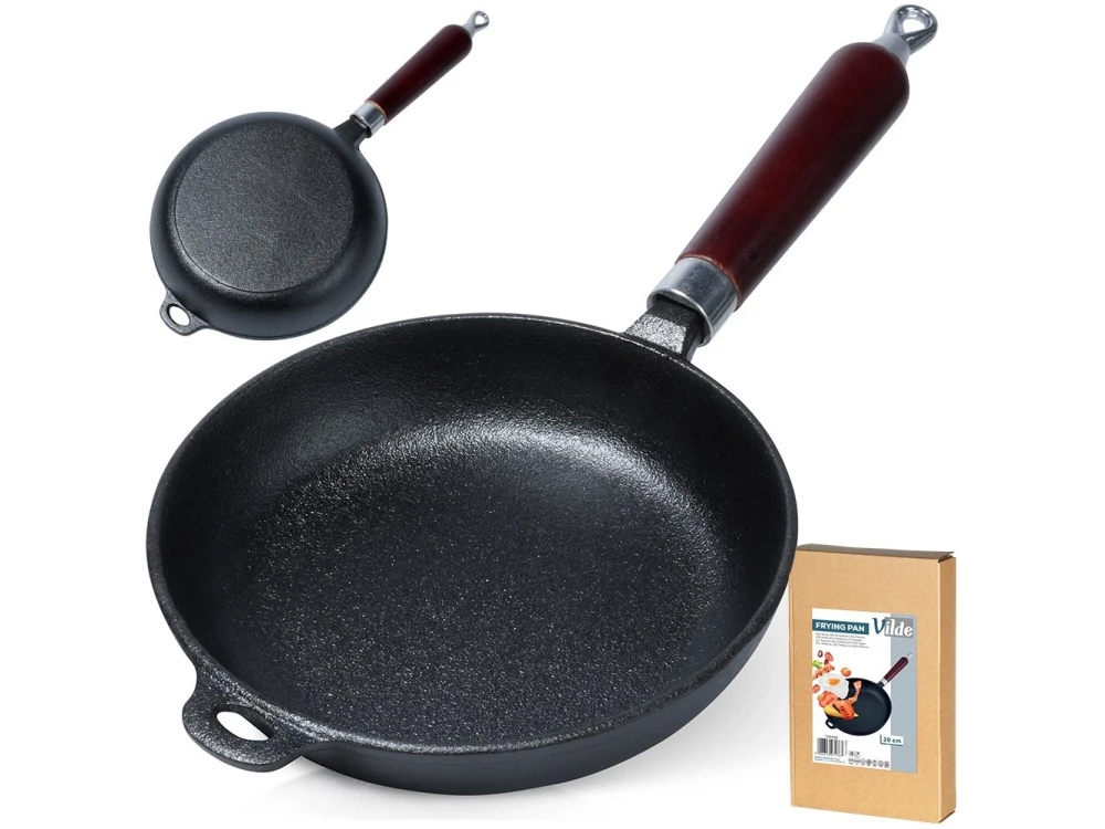 Vilde Premium Cast Iron Skillet 20 cm – Wood Handle, All-Hob Compatible – view 13