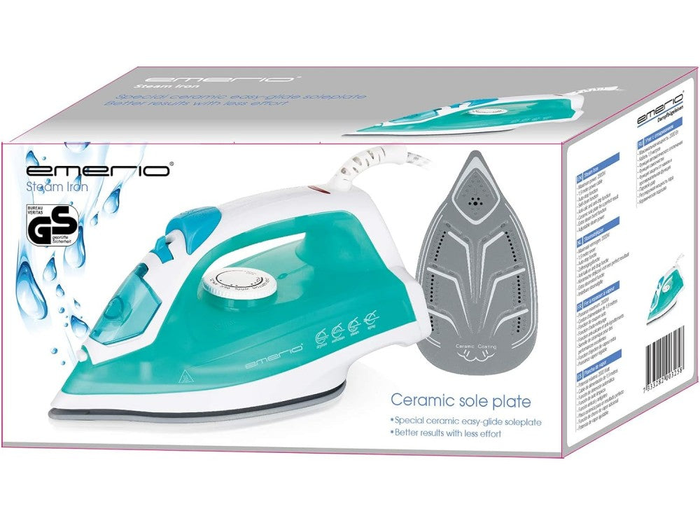 Emerio Steam Iron 2000W with Ceramic Soleplate, 17g/min Continuous Steam – view 14