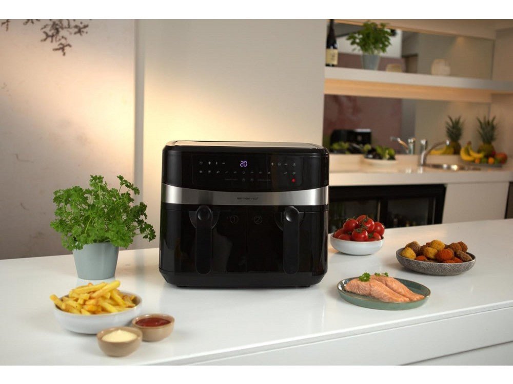 Emerio Double Air Fryer XXL 2400W 2×4.5L with 12 Preset Menus and Smart Finish – Black – view 14