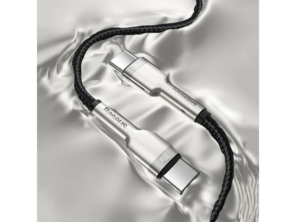 Baseus Cafule Metal USB-C to USB-C Cable 5A 100W 2m – Braided, Black/Grey – view 14