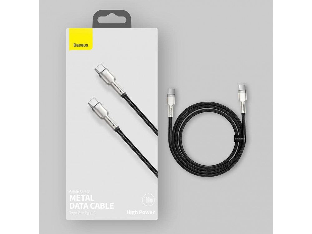 Baseus Cafule Metal USB-C to USB-C Cable 5A 100W 2m – Braided, Black/Grey – view 15