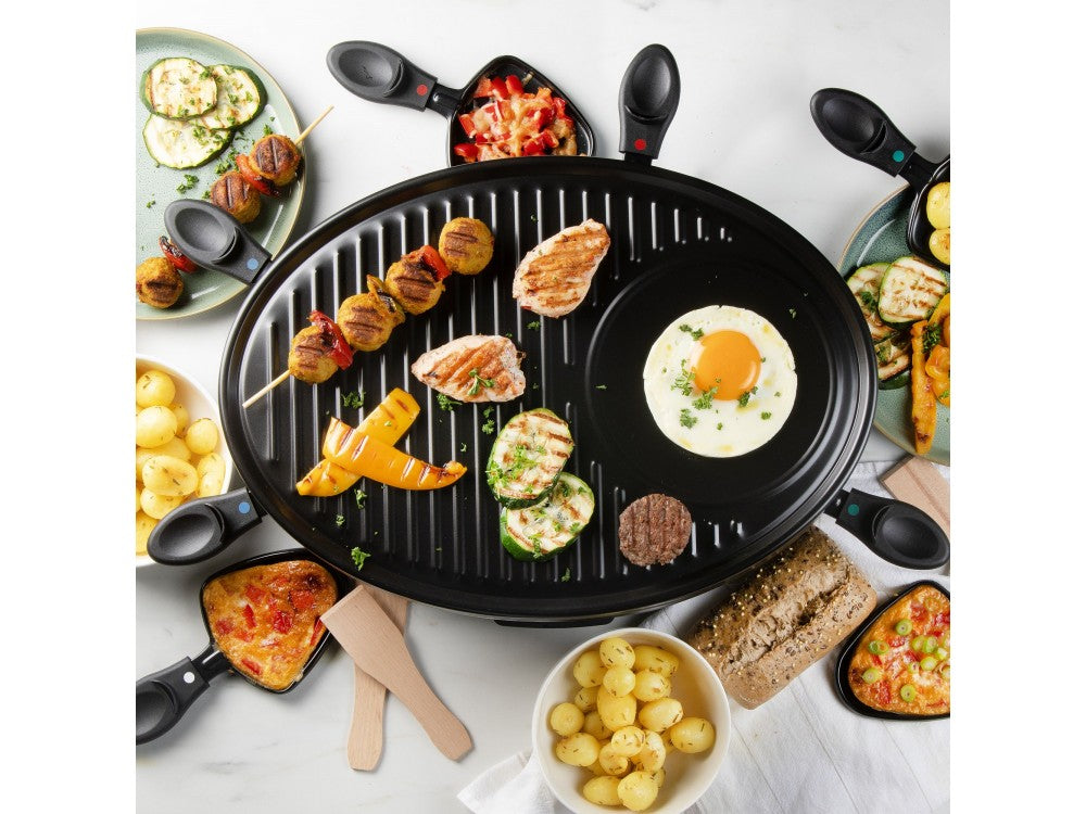 DOMO Raclette Grill DO9038G – 1200W, 8 Enamelled Pans & Wooden Spatulas, PFAS-Free – view 17