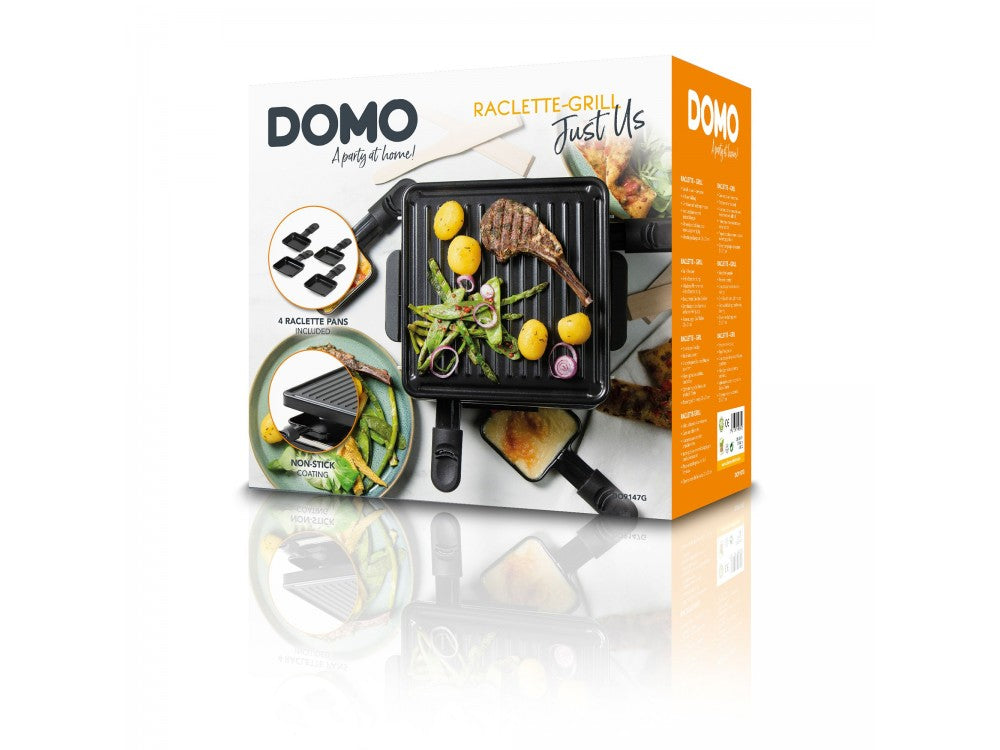 DOMO Just Us Raclette Grill DO9147G – 600W Cast Iron, 4 Pans, PFAS-Free – view 18