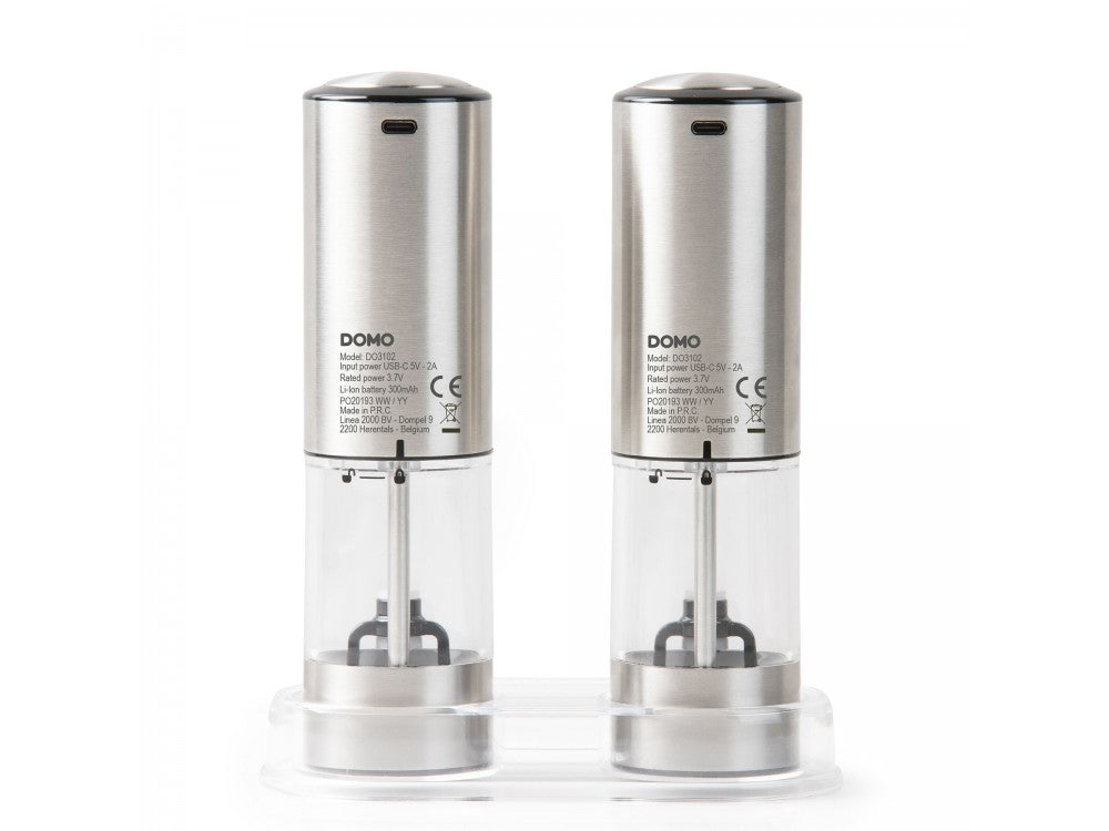 DOMO Electric Salt & Pepper Mills Set – USB-C Rechargeable, LED Light, Stainless Steel – view 18