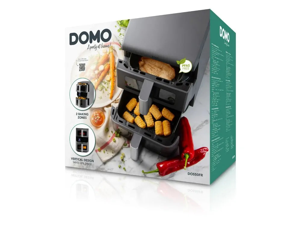 DOMO DO550FR Double Zone Air Fryer – Vertical 3.5L + 6.5L, Touchscreen, PFAS-Free – view 19
