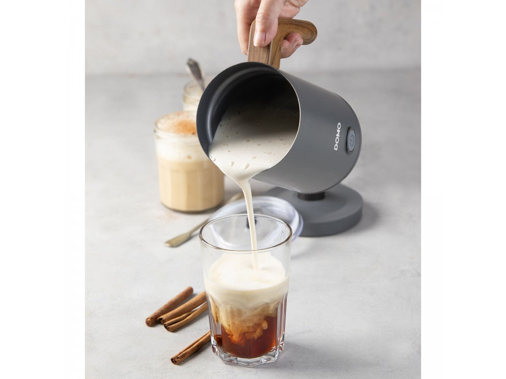 DOMO Wood You Milk Frother – Hot or Cold Foam, 150ml / 300ml, Matt Grey – view 19