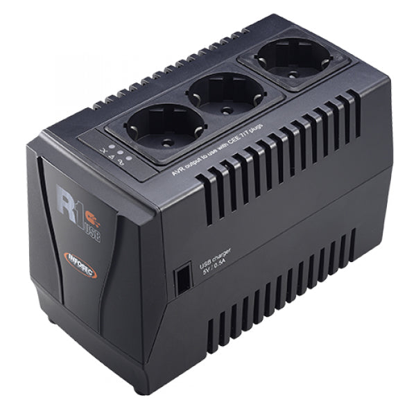 Σταθεροποιητής Τάσης Infosec R1 USB 600 – 600 VA / 300 W, 3 Σούκο & Θύρα USB