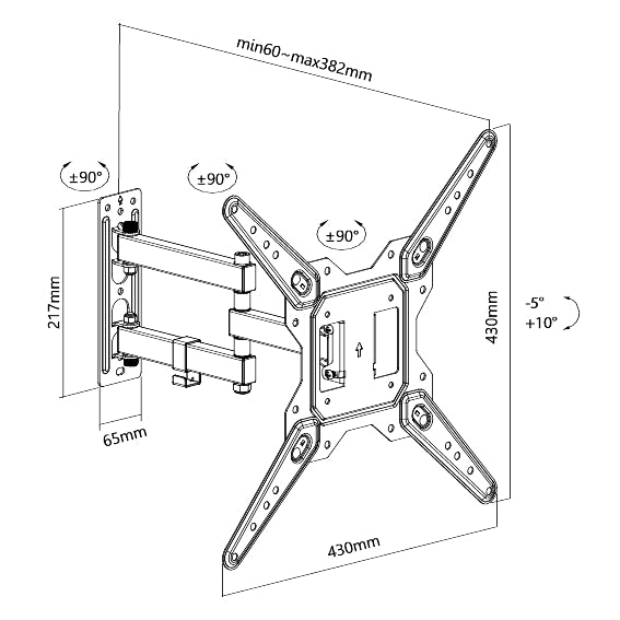 GBC Fixed TV Wall Mount — Side View