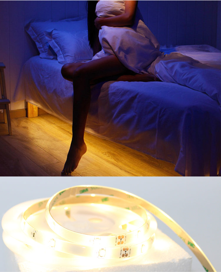 LED Motion-Sensor Under-Bed Light Single – 1.2 m 36-LED Strip, 7.5 W & 12 V DC Adapter