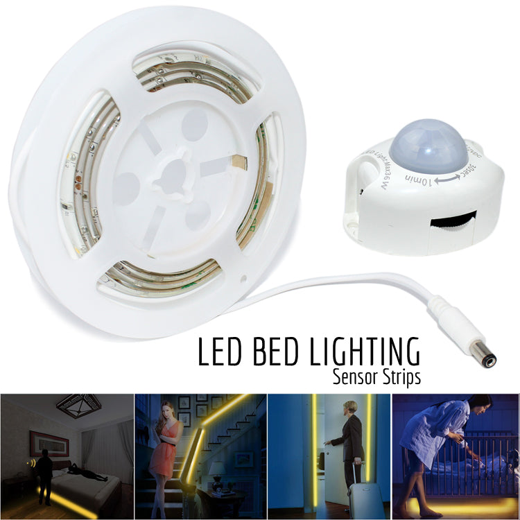 LED Motion-Sensor Under-Bed Light Single – 1.2 m 36-LED Strip, 7.5 W & 12 V DC Adapter
