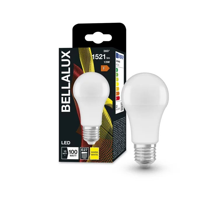 Λάμπα LED LEDVANCE OSRAM Bellalux CLA100 13W E27 2700K – 1521 lm, A60 GLS & Θερμό Λευκό