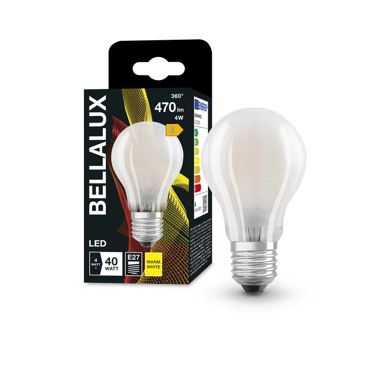Λαμπτήρας LED LEDVANCE OSRAM Bellalux CLA40 4W E27 2700K – 470 lm, A60 GLS & Θερμό Λευκό