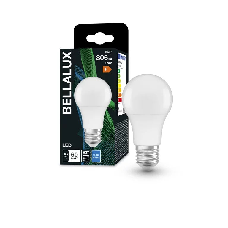 Λαμπτήρας LED LEDVANCE OSRAM Bellalux CLA60 8.5W E27 4000K – 806 lm, A60 GLS & Ψυχρό Λευκό
