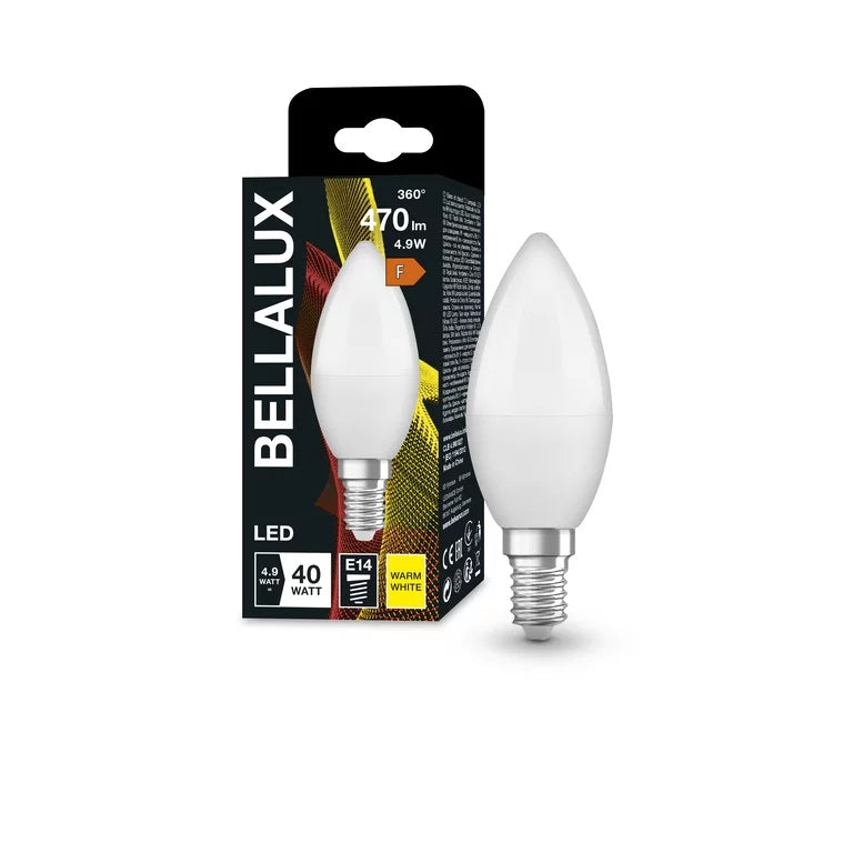 Λαμπτήρας LED Κεριού LEDVANCE OSRAM Bellalux CLB40 4.9W E14 2700K – 470 lm & Θερμό Λευκό
