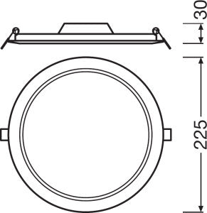 Χωνευτό Φωτιστικό LEDVANCE OSRAM DL Slim Round DN210 18W 6500K – Push-Wire Terminal & IP20