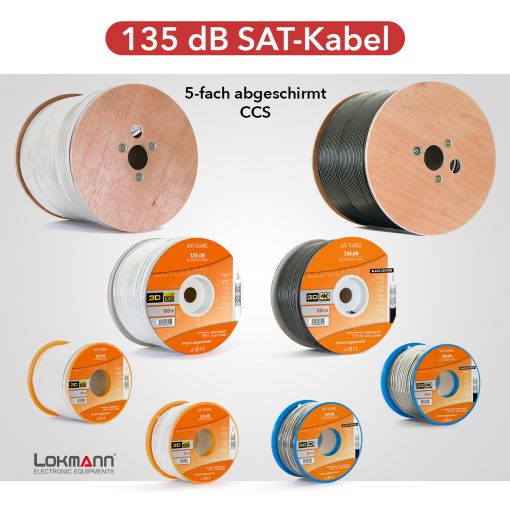 Galaxy Lokmann 1951-5C RG-6 Ομοαξονικό 500m – Θωράκιση 135dB & Χάλκινος Πυρήνας, Λευκό
