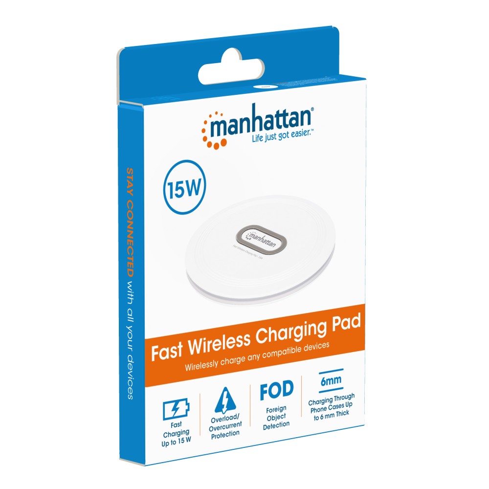 Ασύρματος Φορτιστής Qi Manhattan I-CHARGE-WR15W 15W – Είσοδος USB-C & Προστασία FOD