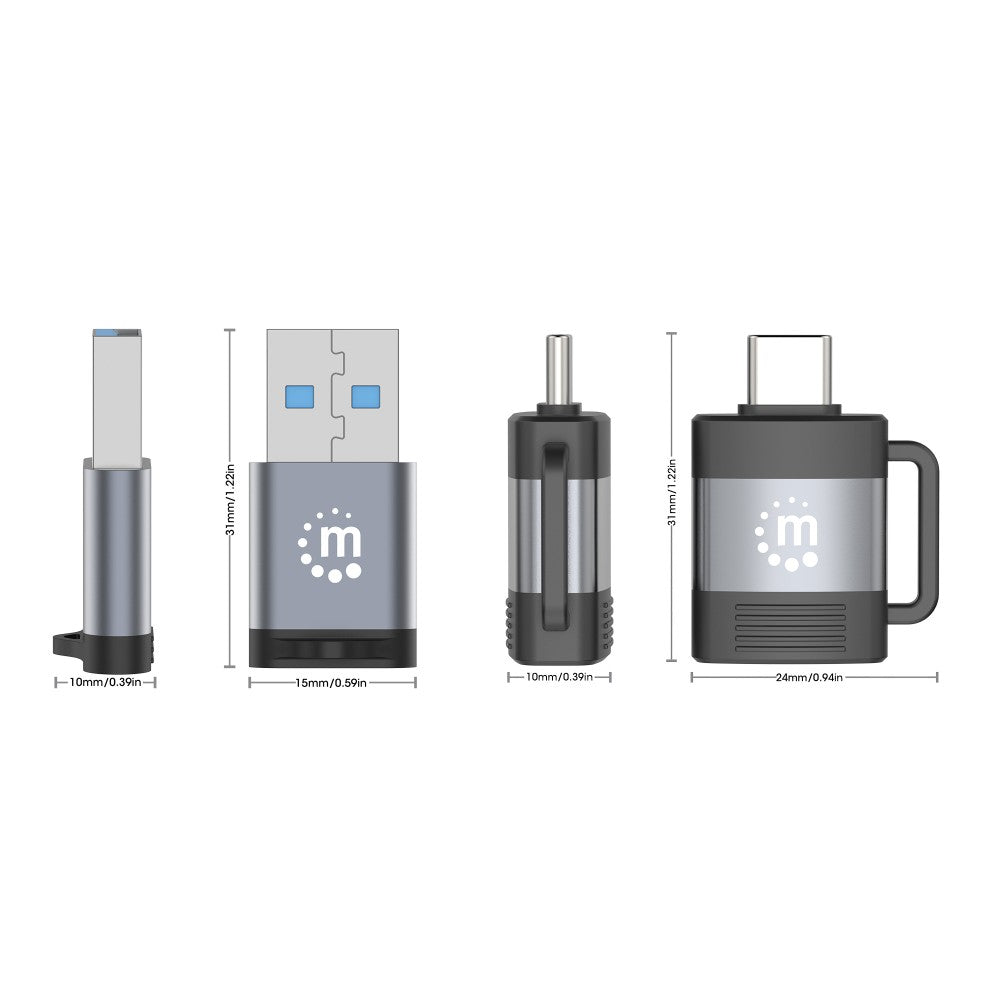 Σετ Αντάπτορα USB-C/USB-A Manhattan IADAP USB31-AC-MULTI – USB 3.2 Gen 1 & 5 Gbps